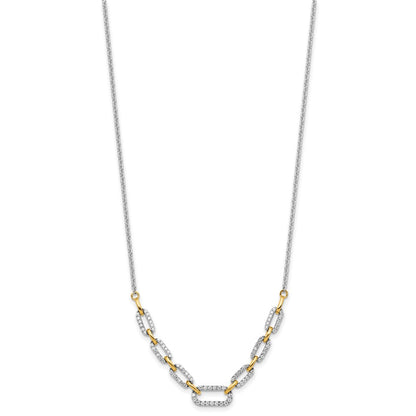14k Two-tone 1/2 carat Lab Grown Diamond VS/SI+ G+ 18.25 inch Fashion Link Necklace