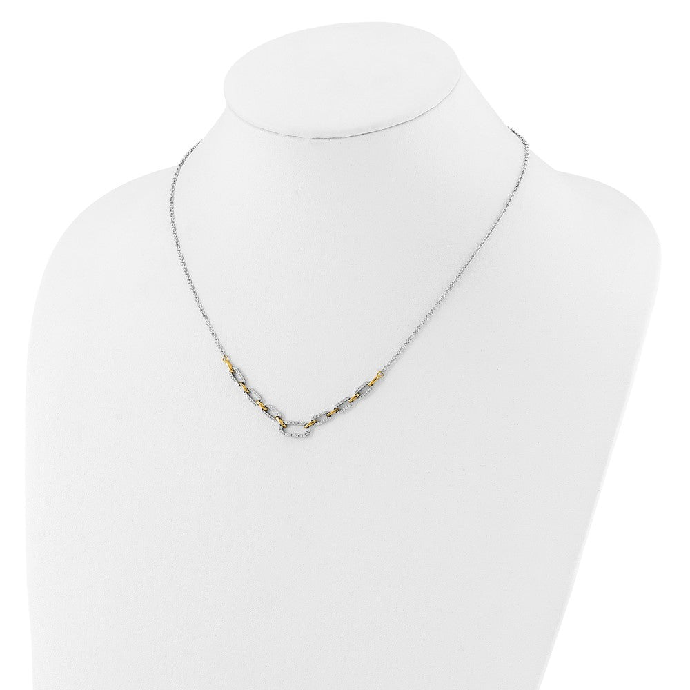 14k Two-tone 1/2 carat Lab Grown Diamond VS/SI+ G+ 18.25 inch Fashion Link Necklace