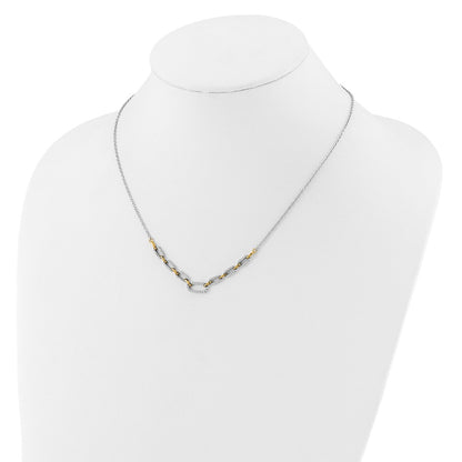 14k Two-tone 1/2 carat Lab Grown Diamond VS/SI+ G+ 18.25 inch Fashion Link Necklace