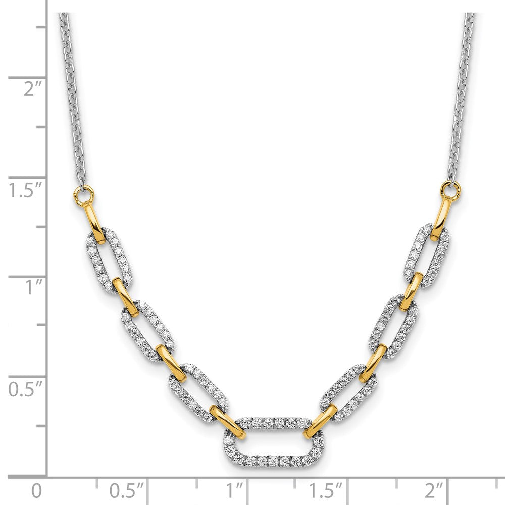 14k Two-tone 1/2 carat Lab Grown Diamond VS/SI+ G+ 18.25 inch Fashion Link Necklace