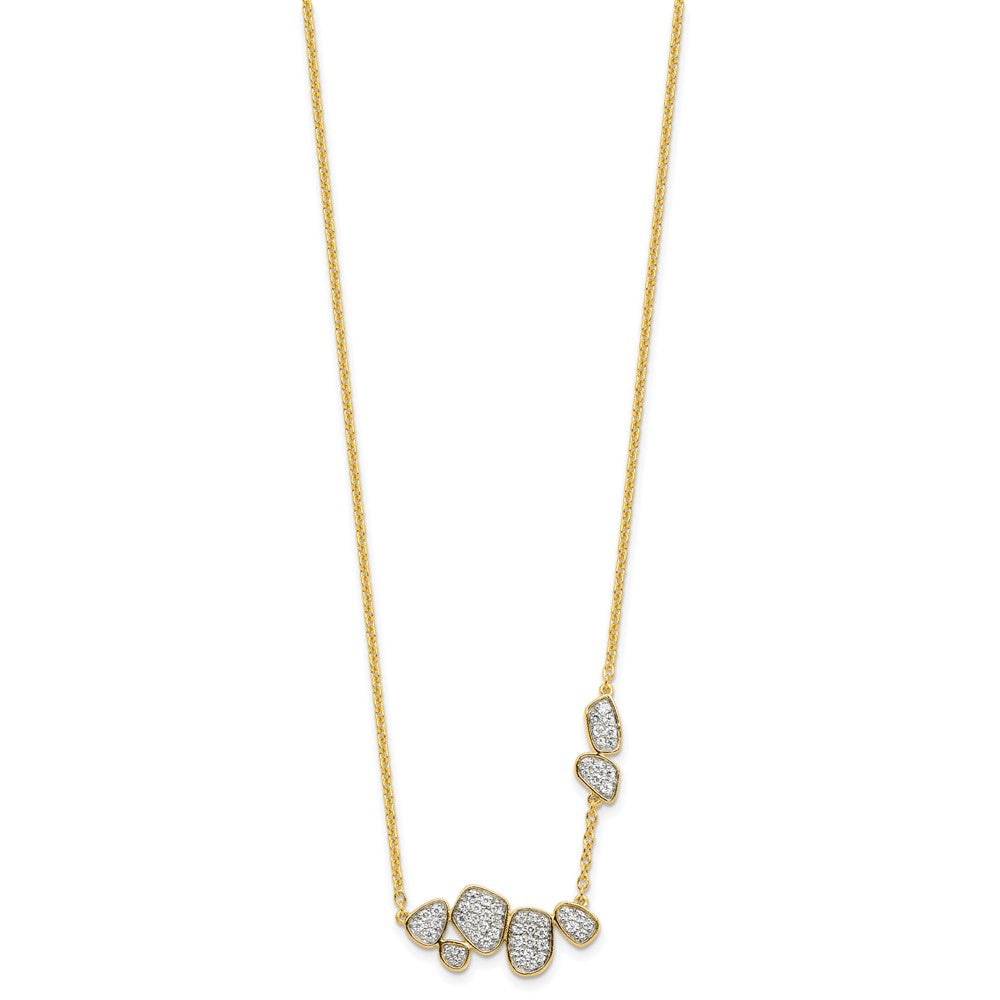 14k 1/2 carat Lab Grown Diamond VS/SI+ G+ Complete 16 inch Fashion Cluster Necklace
