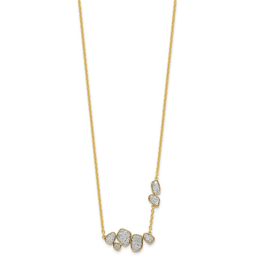 14k 1/2 carat Lab Grown Diamond VS/SI+ G+ Complete 16 inch Fashion Cluster Necklace