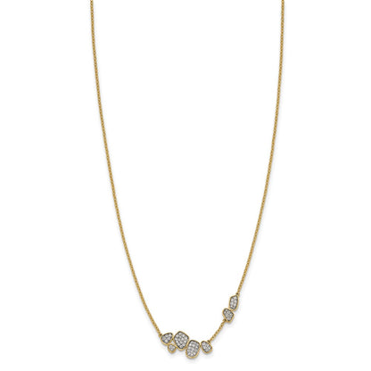 14k 1/2 carat Lab Grown Diamond VS/SI+ G+ Complete 16 inch Fashion Cluster Necklace