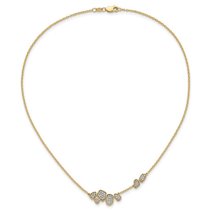 14k 1/2 carat Lab Grown Diamond VS/SI+ G+ Complete 16 inch Fashion Cluster Necklace