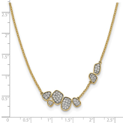 14k 1/2 carat Lab Grown Diamond VS/SI+ G+ Complete 16 inch Fashion Cluster Necklace