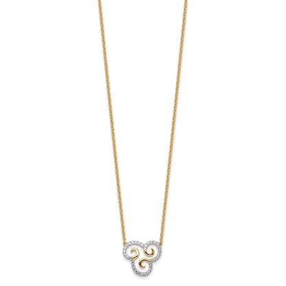 14k 1/4 carat Lab Grown Diamond VS/SI+ G+ Complete Swirls 18 inch Necklace