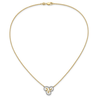 14k 1/4 carat Lab Grown Diamond VS/SI+ G+ Complete Swirls 18 inch Necklace