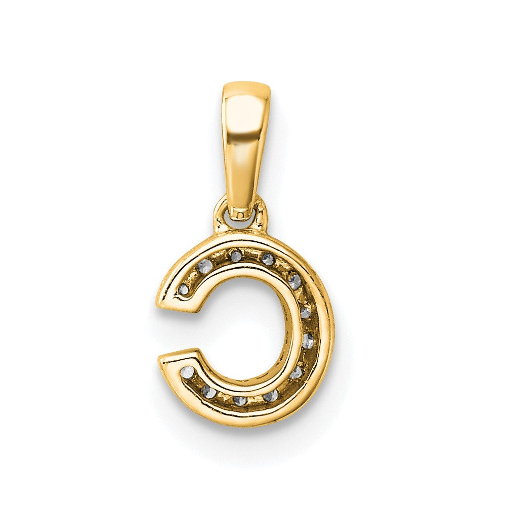 10K Diamond Letter C Initial with Bail Pendant