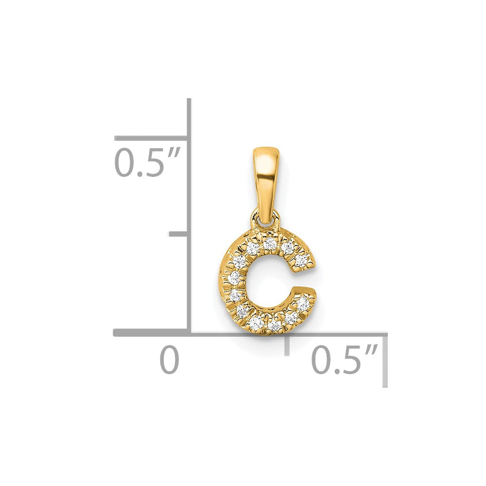 10K Diamond Letter C Initial with Bail Pendant