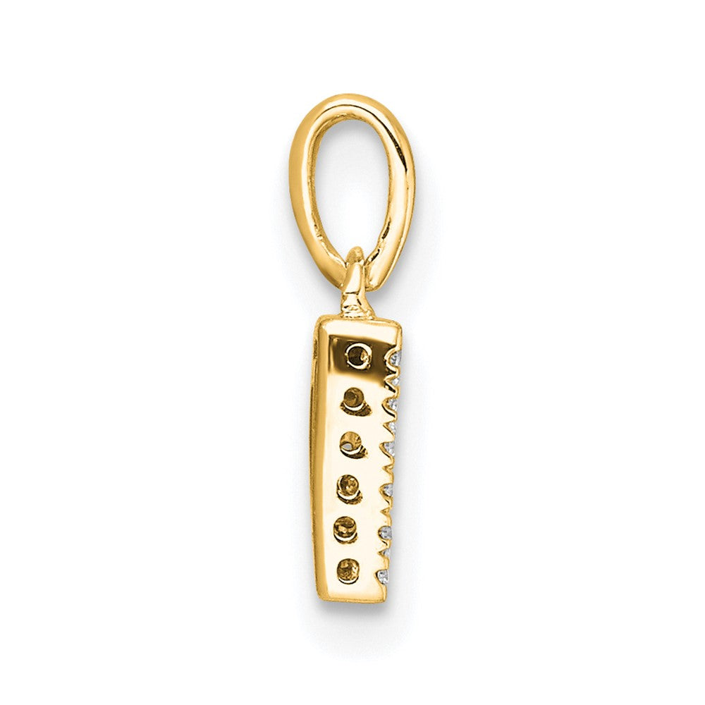 10k 1/20 carat Diamond Letter D Initial with Bail Pendant