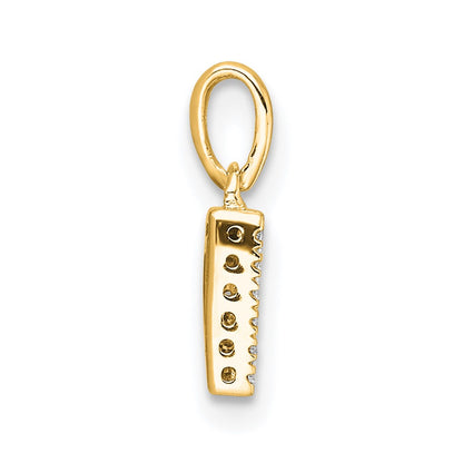 10k 1/20 carat Diamond Letter D Initial with Bail Pendant