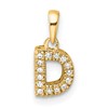 10k 1/20 carat Diamond Letter D Initial with Bail Pendant