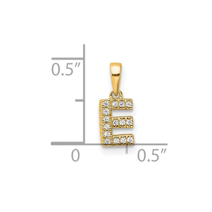 10k 1/20 carat Diamond Letter E Initial with Bail Pendant