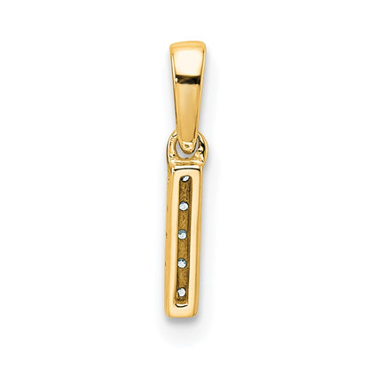 10K Diamond Letter I Initial with Bail Pendant