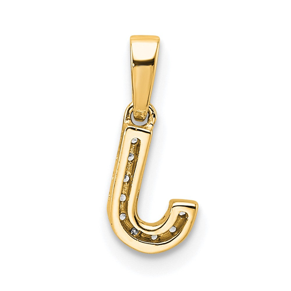 10k 1/20 carat Diamond Letter J Initial with Bail Pendant