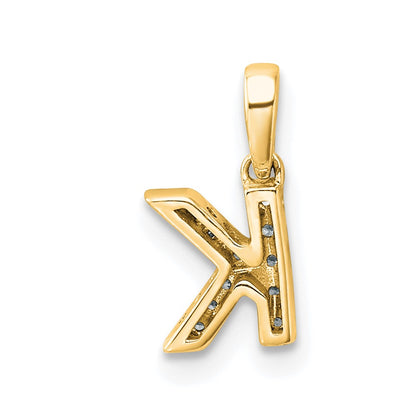10k 1/20 carat Diamond Letter K  Initial with Bail Pendant