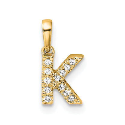 10k 1/20 carat Diamond Letter K  Initial with Bail Pendant