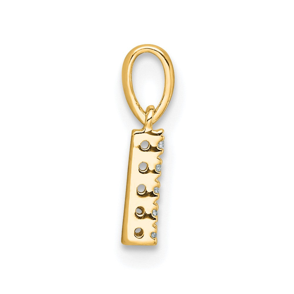 10k 1/20 carat Diamond Letter L Initial with Bail Pendant