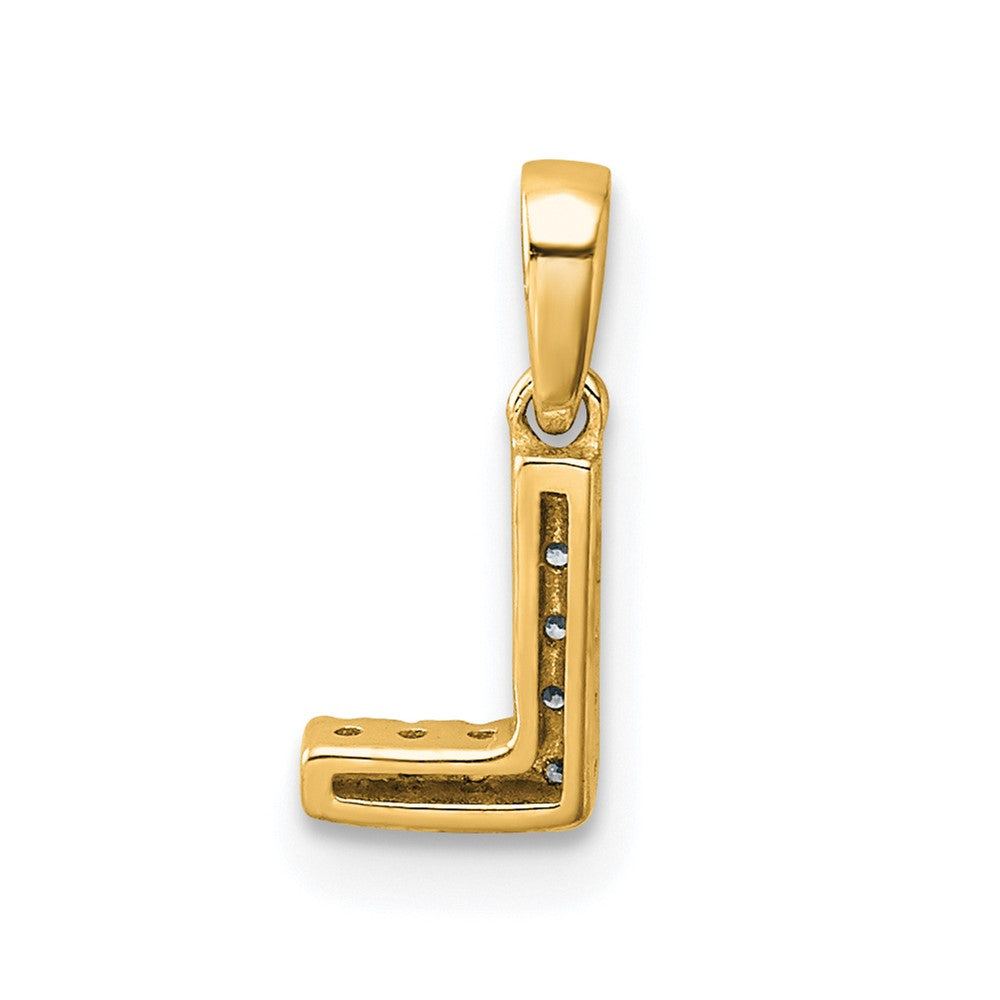 10k 1/20 carat Diamond Letter L Initial with Bail Pendant