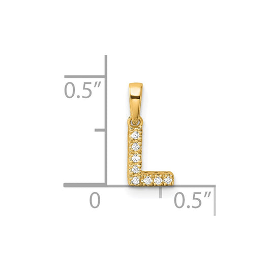 10k 1/20 carat Diamond Letter L Initial with Bail Pendant