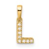 10k 1/20 carat Diamond Letter L Initial with Bail Pendant