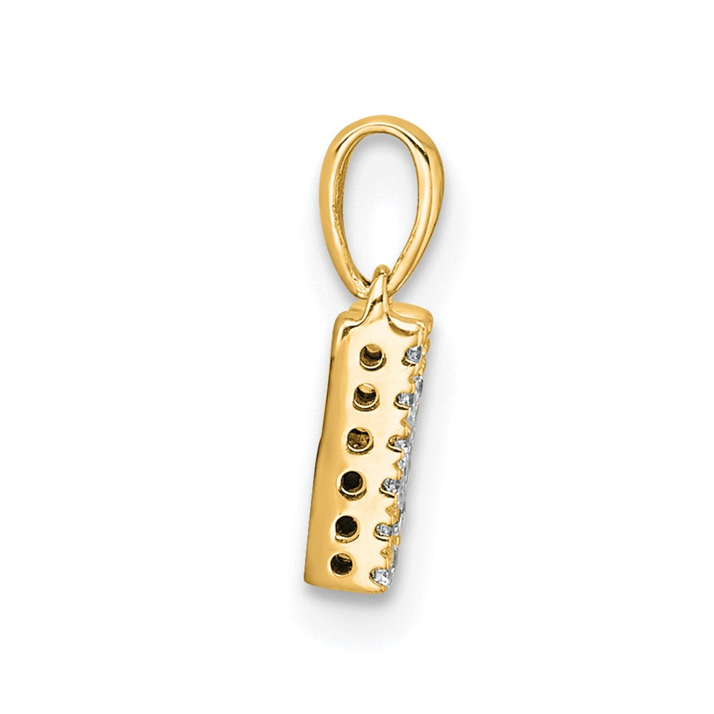10k 1/10 carat Diamond Letter M Initial with Bail Pendant