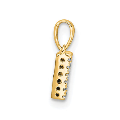 10k 1/10 carat Diamond Letter M Initial with Bail Pendant