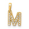 10k 1/10 carat Diamond Letter M Initial with Bail Pendant