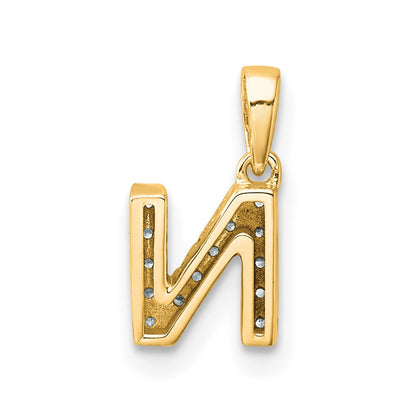 10k 1/15 carat Diamond Letter N Initial with Bail Pendant