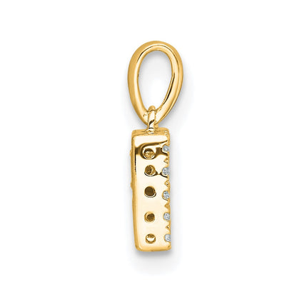 10k 1/15 carat Diamond Letter R Initial with Bail Pendant