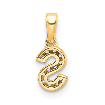 10k 1/20 carat Diamond Letter S Initial with Bail Pendant