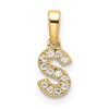 10k 1/20 carat Diamond Letter S Initial with Bail Pendant
