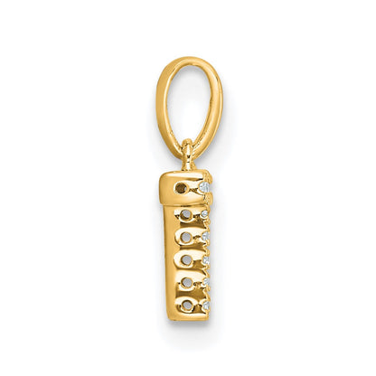 10k 1/20 carat Diamond Letter T Initial with Bail Pendant