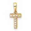 10k 1/20 carat Diamond Letter T Initial with Bail Pendant