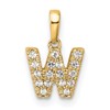 10k 1/10 carat Diamond Letter W Initial with Bail Pendant