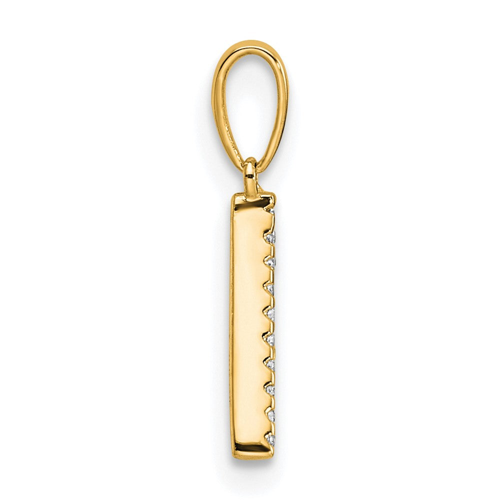 10k 1/15 carat Diamond Letter A Initial Pendant