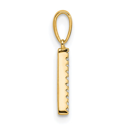 10k 1/15 carat Diamond Letter A Initial Pendant
