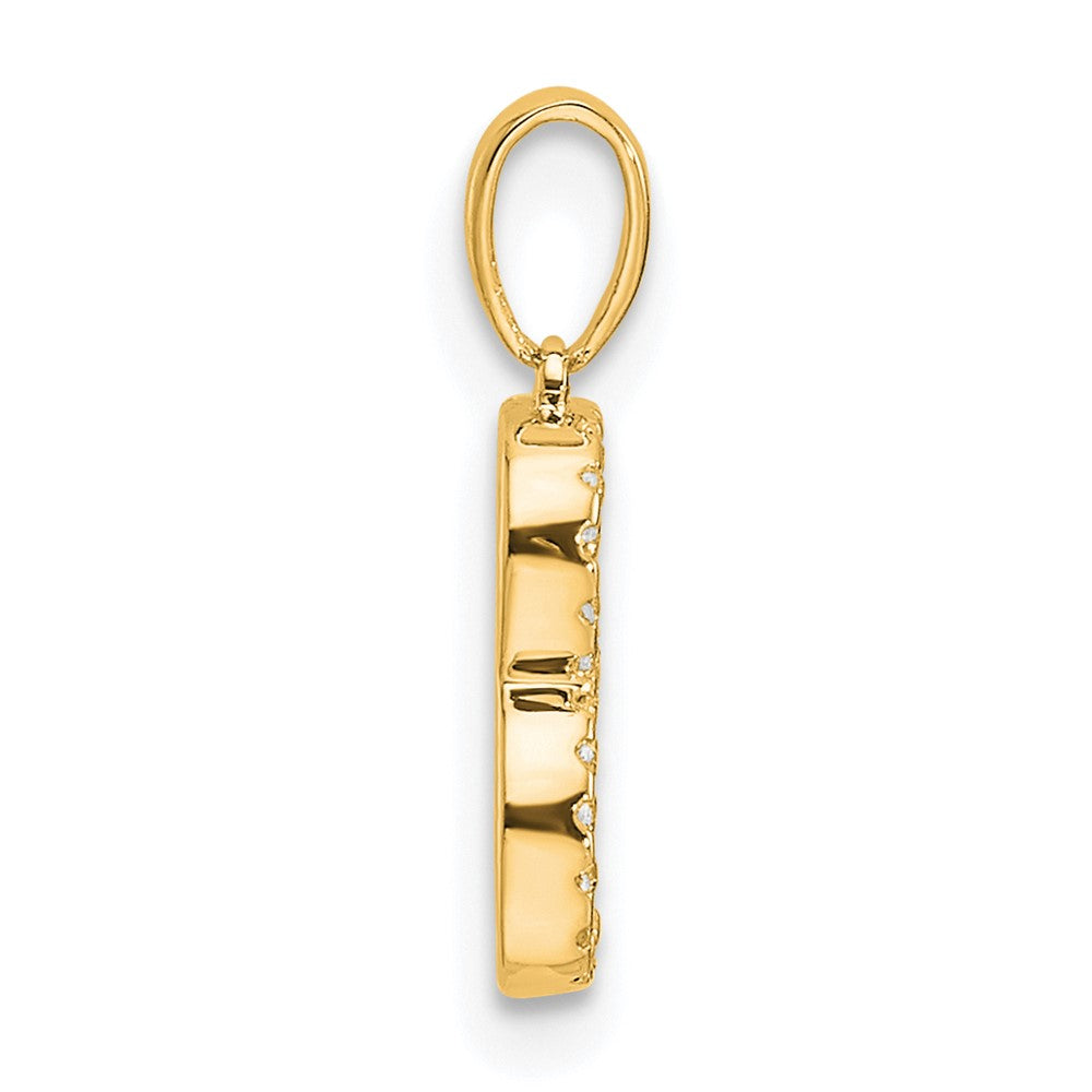 10k 1/10 carat Diamond Letter B Initial Pendant