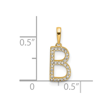 10k 1/10 carat Diamond Letter B Initial Pendant