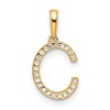 10k 1/15 carat Diamond Letter C Initial Pendant