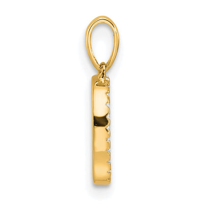 10k 1/15 carat Diamond Letter D Initial Pendant