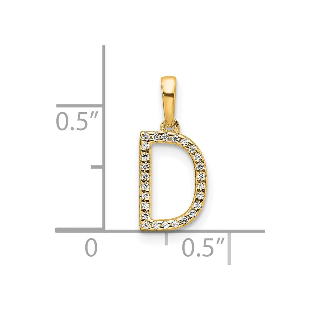10k 1/15 carat Diamond Letter D Initial Pendant