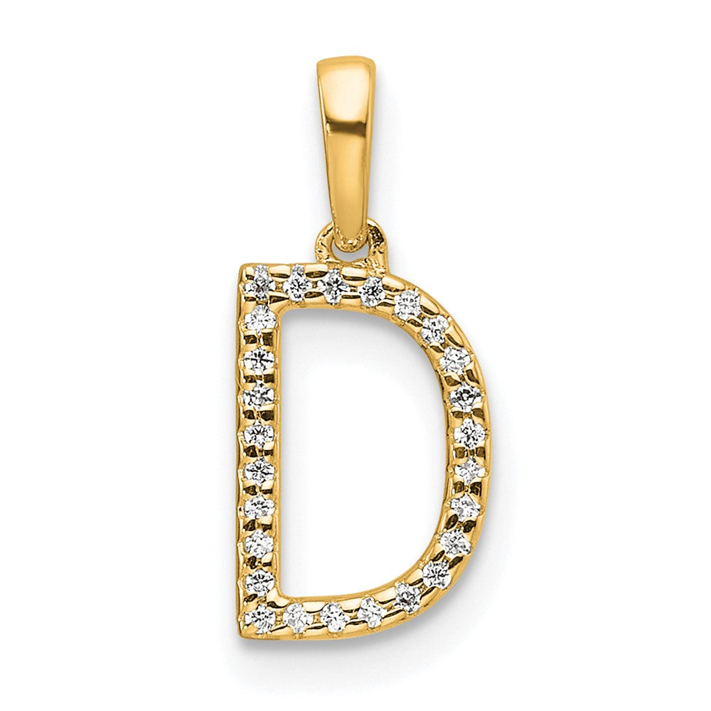 10k 1/15 carat Diamond Letter D Initial Pendant