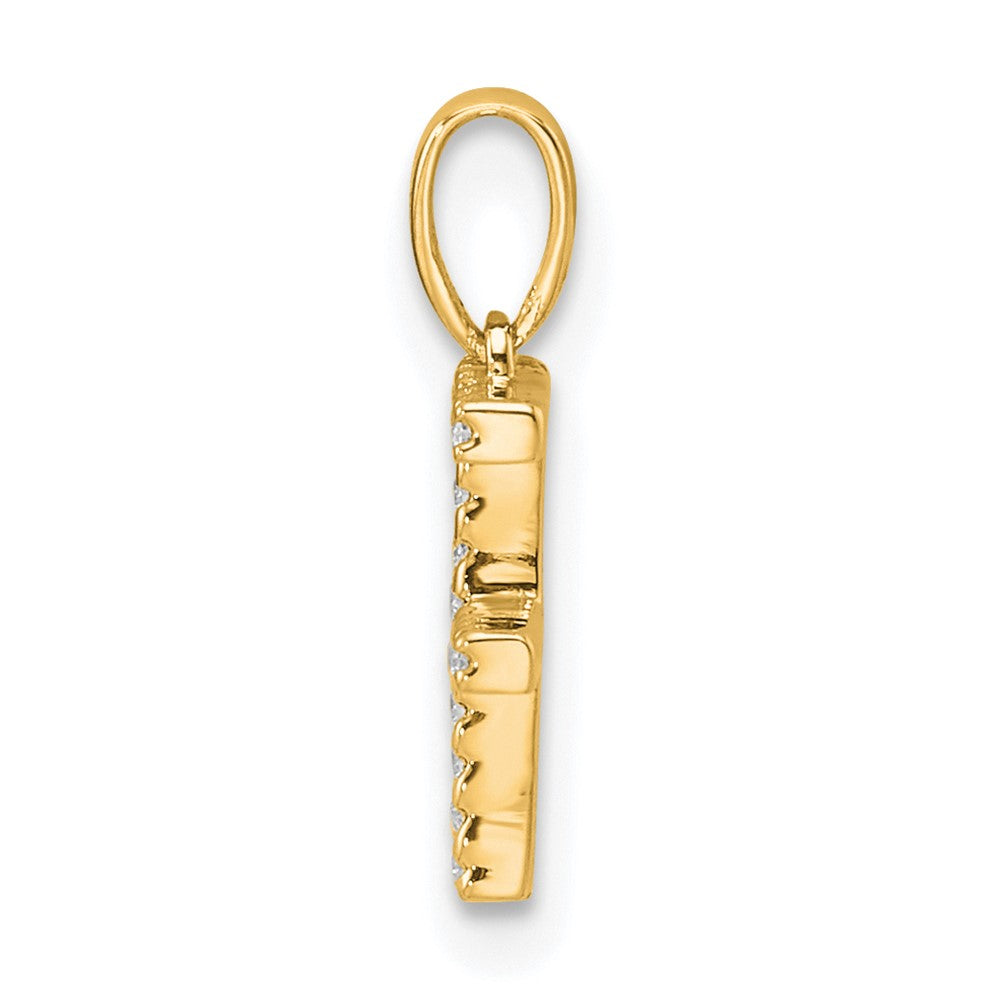 10k 1/20 carat Diamond Letter F Initial Pendant