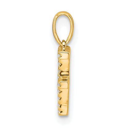 10k 1/20 carat Diamond Letter F Initial Pendant
