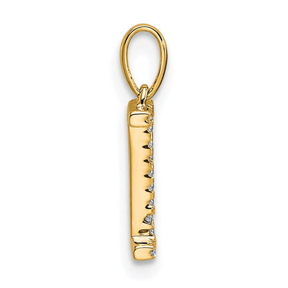 10k 1/20 carat Diamond Letter I Initial Pendant