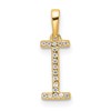 10K Diamond Letter I Initial Pendant