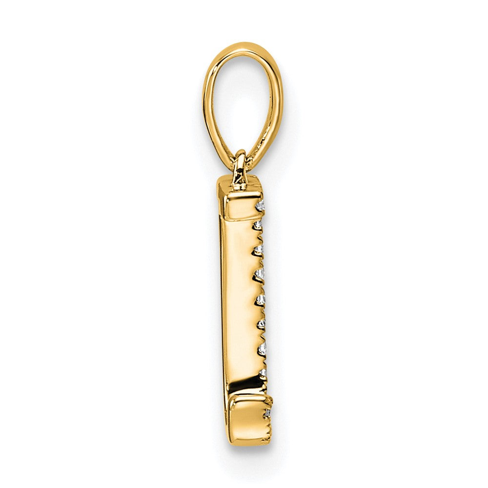 10k 1/20 carat Diamond Letter J Initial Pendant
