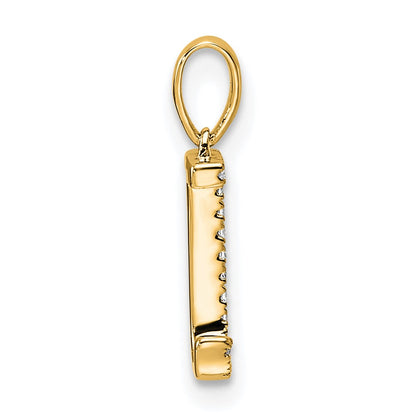10k 1/20 carat Diamond Letter J Initial Pendant