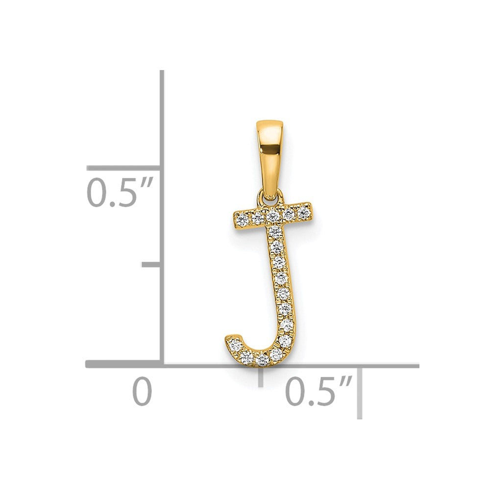 10k 1/20 carat Diamond Letter J Initial Pendant